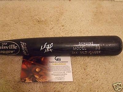 Michael McKenry Colorado Rockies Rookie Signed Bat GAI - Autographed MLB Bats