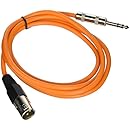 Seismic Audio - SATRXL-M6 - Orange 6' XLR Male to 1/4" TRS Patch Cable