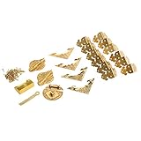 木箱装飾セット 蝶番＋コーナーブラケット＋金属バックル ネジ付き 家具キャビネットハードウェア