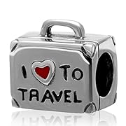Travelers Luggage 925 Sterling Silver Love Travel Bead Fit Pandora Charms