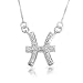 Bling Jewelry Sterling Silver CZ Pisces Zodiac Necklace 16"