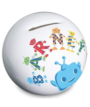Personalised Boys Robot Moneybox