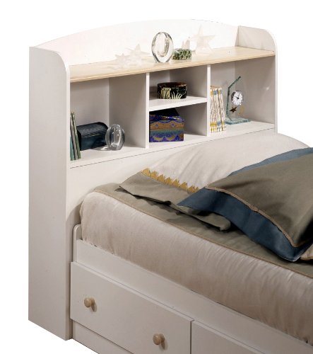 Childrens Toyshop  Toys : White and Natural Maple Bookcase Headboard 39"