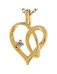 10k Gold Diamond Accent 1.6cm Petite Charming Heart Slide Charm Pendant