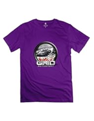 Apparel: Grid Auto Sport Icon Fun O-Neck Purple Shirts For Teenagers Size XXL