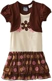 So La Vita Girls 2-6X Toddler Flower And Dots Dress With Hot Fixed Stones