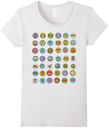 Women's Traveller Tshirt - 42 icons Small White