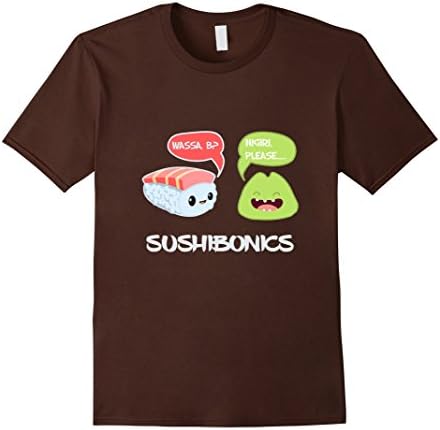 Men's Sushi Ebonics Wasabi Nigiri Salmon Rice Funny Slang T-Shirt Large Brown