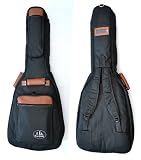 Produkt-Bild: dick gepolsterte Gitarrentasche mit 20 mm Polsterung in Schwarz Braun f&uuml;r Gitarre bis 110 cm