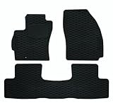All weather floor mats, charcoal black durable rubber- front. 2008 Mazda5