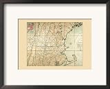 Map of the Most Inhabited Part of New England Framed Art Poster Print by T. Jefferys, 21x17
