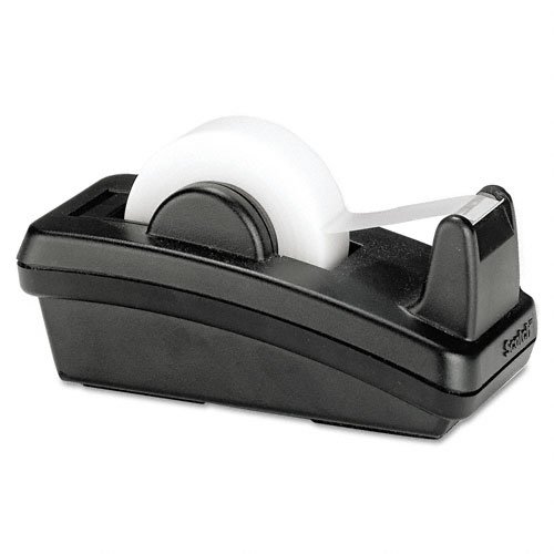 Scotch Products - Scotch - C4210 Desktop Tape Dispenser, Attached 1 Core, Plastic, Black - Sold As 1 Each - Sleek, compact design takes up less valuable desk space. - Attached core cant be lost. - Heavily weighted for easy, one-handed dispensi