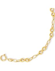 BRI Jewelry 14K Yellow Gold 7.5" Shiny Textured Euro Link Fancy Bracelet with Spring Ring Clasp