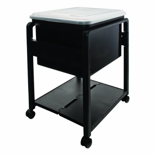 Advantus Folding and Rolling File Cart with Lid, Letter or Legal Size