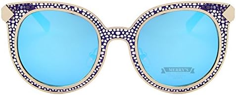 HelloKiti Lady Retro Western Fashion Color Cat Eye Streetstyle Designer Metal Sunglasses(C2)