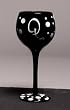 Winogram - Monogram Black Polka Dot Wine Glass - Q