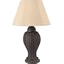 Royce Lighting RLT5025/1-121 Rattan Collection Indoor/Outdoor Table Lamp, Dark Weathered Rattan Finish, Beige Fabric Shade