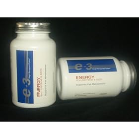 e-3 Energy Dietary Supplement Tablets with Caffeine and EGCG - Supports Fat Metabolism - 90 Capsules
