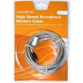 Commtel Telephone / Modem Cable - 3m - ADSL (RJ11) to BT Plug - PREMIUM QUALITY - Shielded Broadband Modem Cable - Retail Packed (3 Metres)