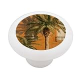 Villa Blacony Palm Tree Decorative High Gloss Ceramic Drawer Knob