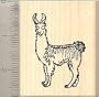 Comic Llama Rubber Stamp - Wood Mounted