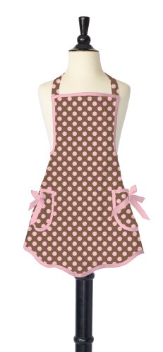 Childrens Toyshop  Kitchen & Housewares : Jessie Steele Ava Children's Bib Apron, Brown and Pink Polka Dot