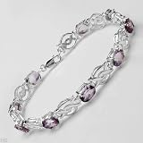 Bracelet With 10.80ctw Genuine Amethysts in 925 Sterling silver. Total item weight 14.3g Length 8in