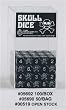 16mm d6 Round Cornered Opaque Skull Dice, Black w/White