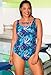 Aquabelle Women's Plus Size Blue Flare Swimsuit