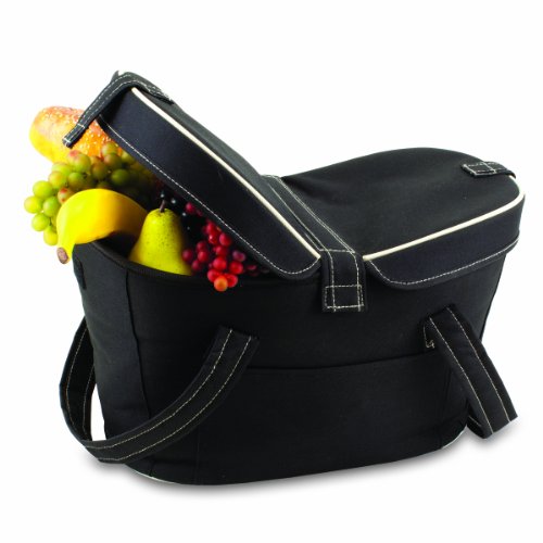 Picnic Time Mercado Insulated Cooler Basket, Black