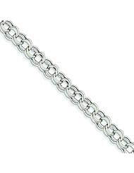 Genuine 14K Yellow Gold White Gold Lite 5.5mm Double Link Charm Bracelet 7.25 Inches 3 Grams Of Gold 100% Satisfaction Guaranteed.