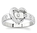 18k White Gold or Yellow Gold Diamond Heart Ring (H/SI2, 1/7 ct. tw.)