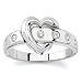 18k White Gold or Yellow Gold Diamond Heart Ring (H/SI2, 1/7 ct. tw.)
