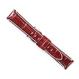 松重オリジナルYK803BW 18mm 牛革型押し 白ステッチ  チョコ色