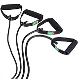 4pc Black-colored Resistance Band Set, Light, Medium, Heavy, & Super Heavy with Deluxe Door Anchor