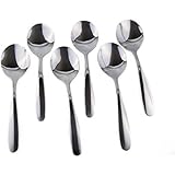 (Pack of 6) Solid Serving Spoon Stainless Steel - Mirror Finish for Elegant Buffet Serving