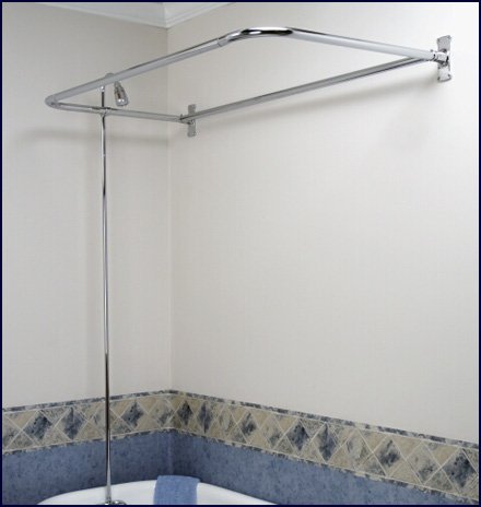 Chrome Plated Brass Add On Shower Set For Clawfoot Tub Diverter
