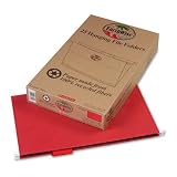 ESS76511 100% Recycled Hanging File Folders, 1/5 Cut, Legal Size, Red, 25/Box