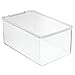 mDesign Stackable Shoe Box - Transparent Shoe Box Storage for Better Organisation Within Your Home - Practical Shoe Storage Solution for Small Places
