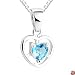 Heart Cut Swiss Blue Topaz Pendant Necklace Sterling Silver