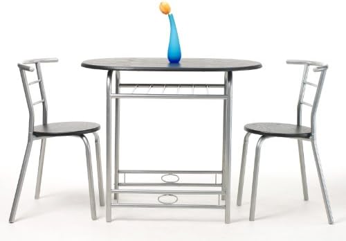 VECELO NRFI Top Metal Round Cafe Bar Bistro Table