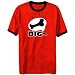 T-Shirt Ringer Red  Think In Big , White German Shepherd Dog  Dog