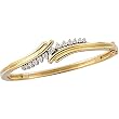 14K Two-Tone Gold Diamond Bangle Bracelet - 0.50 Ct.
