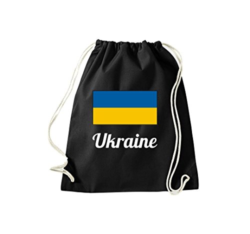 ShirtInStyle Gym Sack Turnbeutel Ländersack Ukraine Ukraine Farbe Schwarz