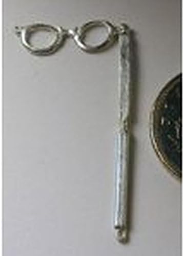 Dollhouse Miniature Polished Pewter Lorgnette