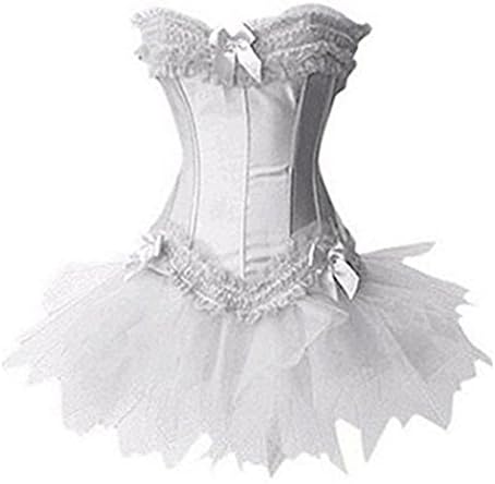 ErQi 070T Can Can Gril Show Girl Costume Burlesque Dancer Dress Large White