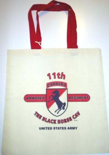 11TH ARMORED CAVALRY REGIMENT"BLACKHORSE CAV" VETERAN MILITARY UNIT & SERVICE OVERNIGHT CARRY BAG:SERVICE DESIGN ON ONE SIDE