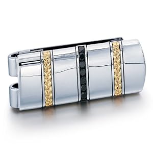 **Clearance** Men's J.GOODMAN Sterling Silver/18k Moneyclip with 3/4ct tw Black Diamonds **while supplies last**