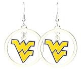 West Virginia Mountaineers - NCAA Floating Logo Hoop Earrings