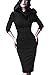 JOYEASYBUY Women's Retro Rockabilly 3/4 Sleeve Bow Sheath Bodycon Wiggle Pencil Dress